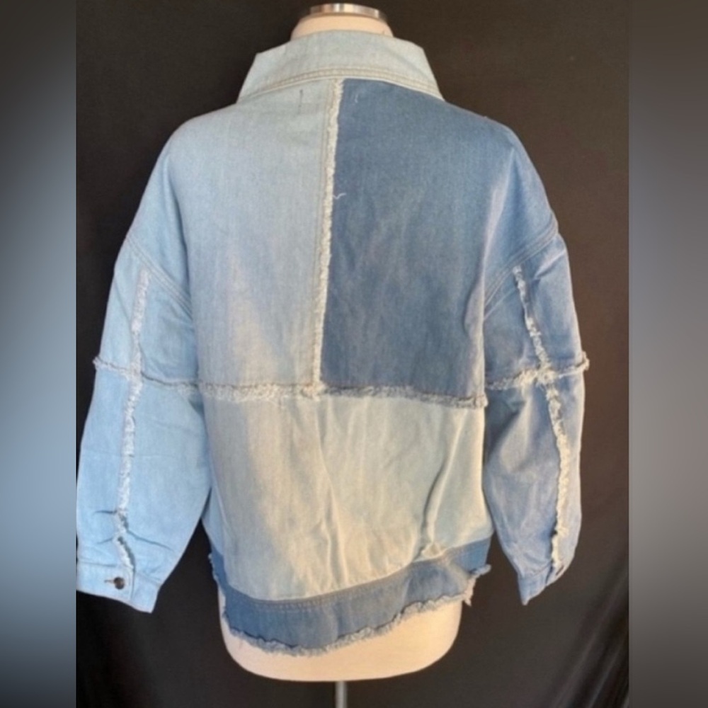 Women’s Patchwork Denim Jacket Large - image 2